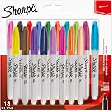 Sharpie Permanent Markers Fine Point Assorted 18 Count