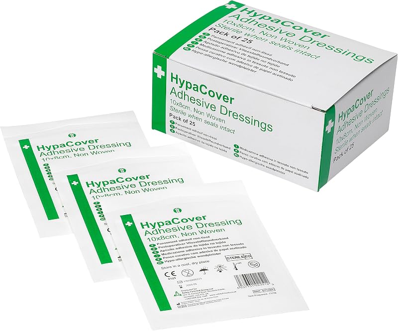 Safety First Aid Group HypaCover Adhesive Dressings Large 10cm x 8cm Pack 25