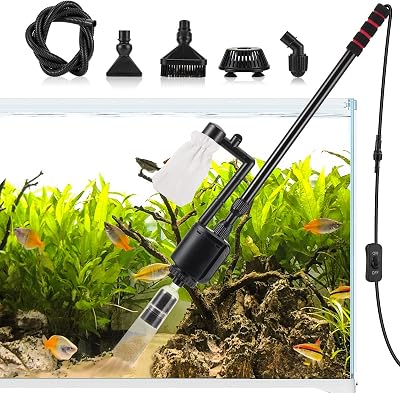 AQQA Aquarium Gravel Cleaner Siphon Kit 6 in 1 Electric Water Changer