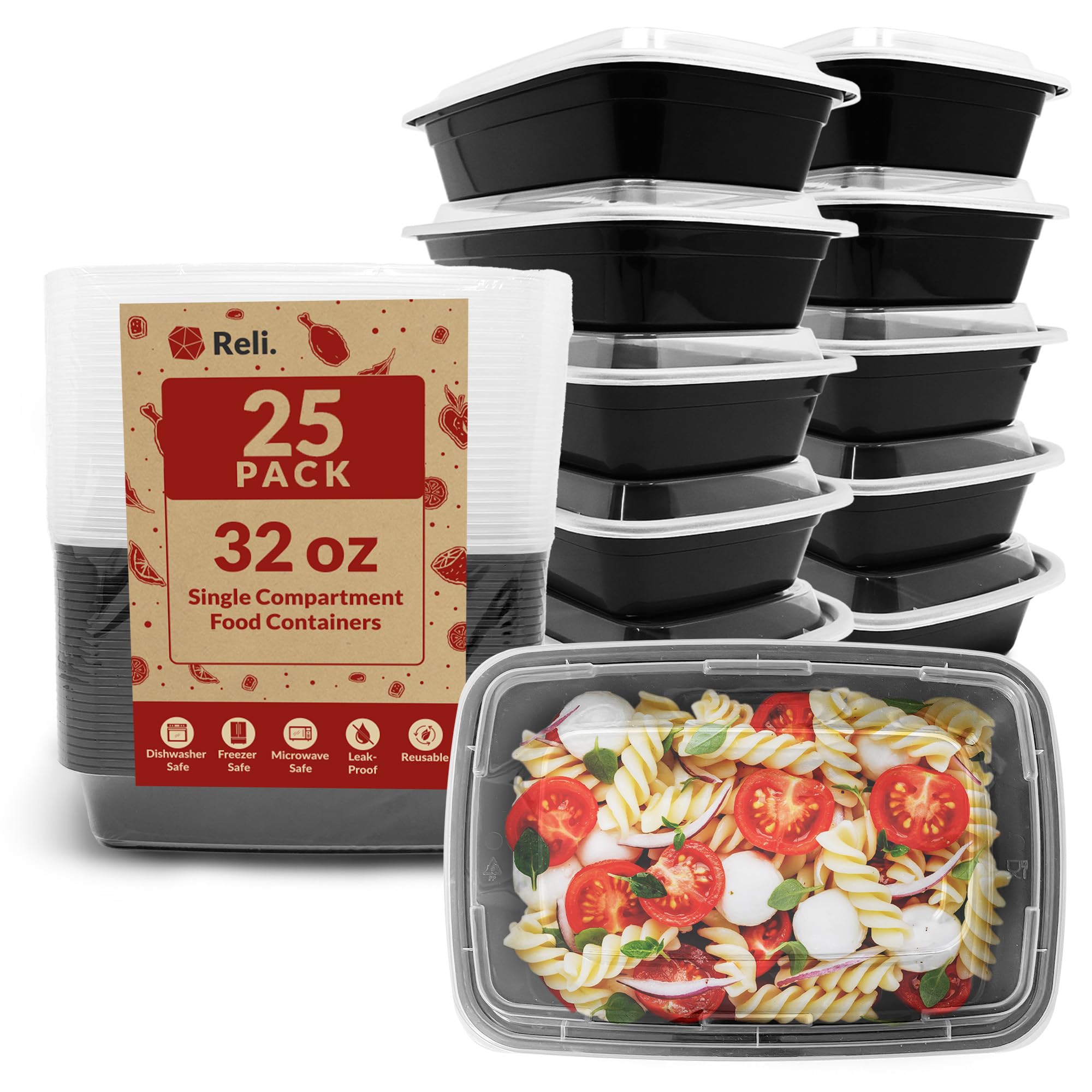 Reli Meal Prep Containers 32 Oz 25 Pack 1 Compartment Meal Prep reli-meal-prep-containers-32-oz-25-pack-1-compartment-meal-prep