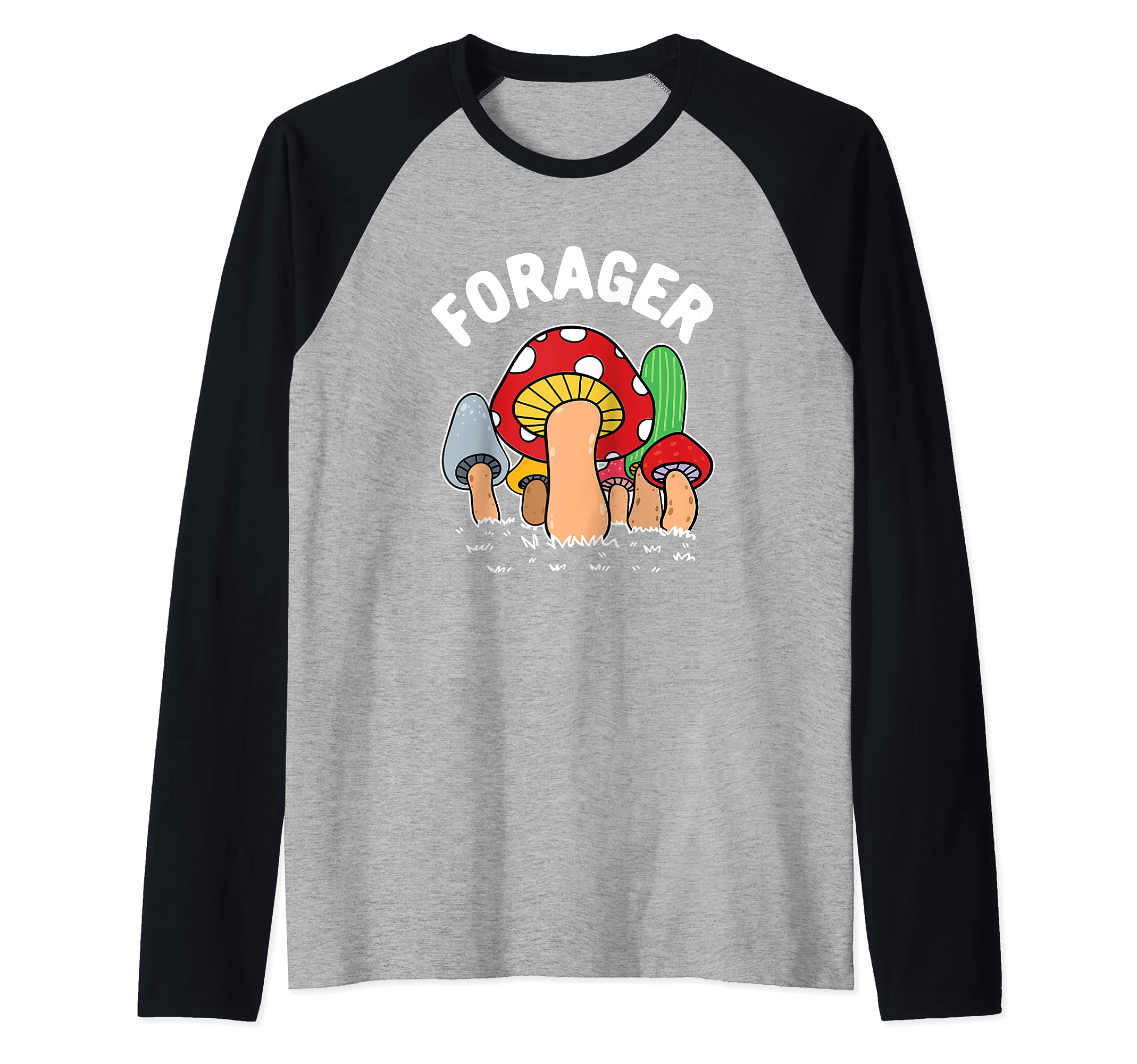 Fungi - Morel Hunting Wild Mushroom Hunter - Forager Raglan Baseball Tee