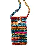 Crochet Crossbody Cell Phone Holder Sleeve Small Purse for Women