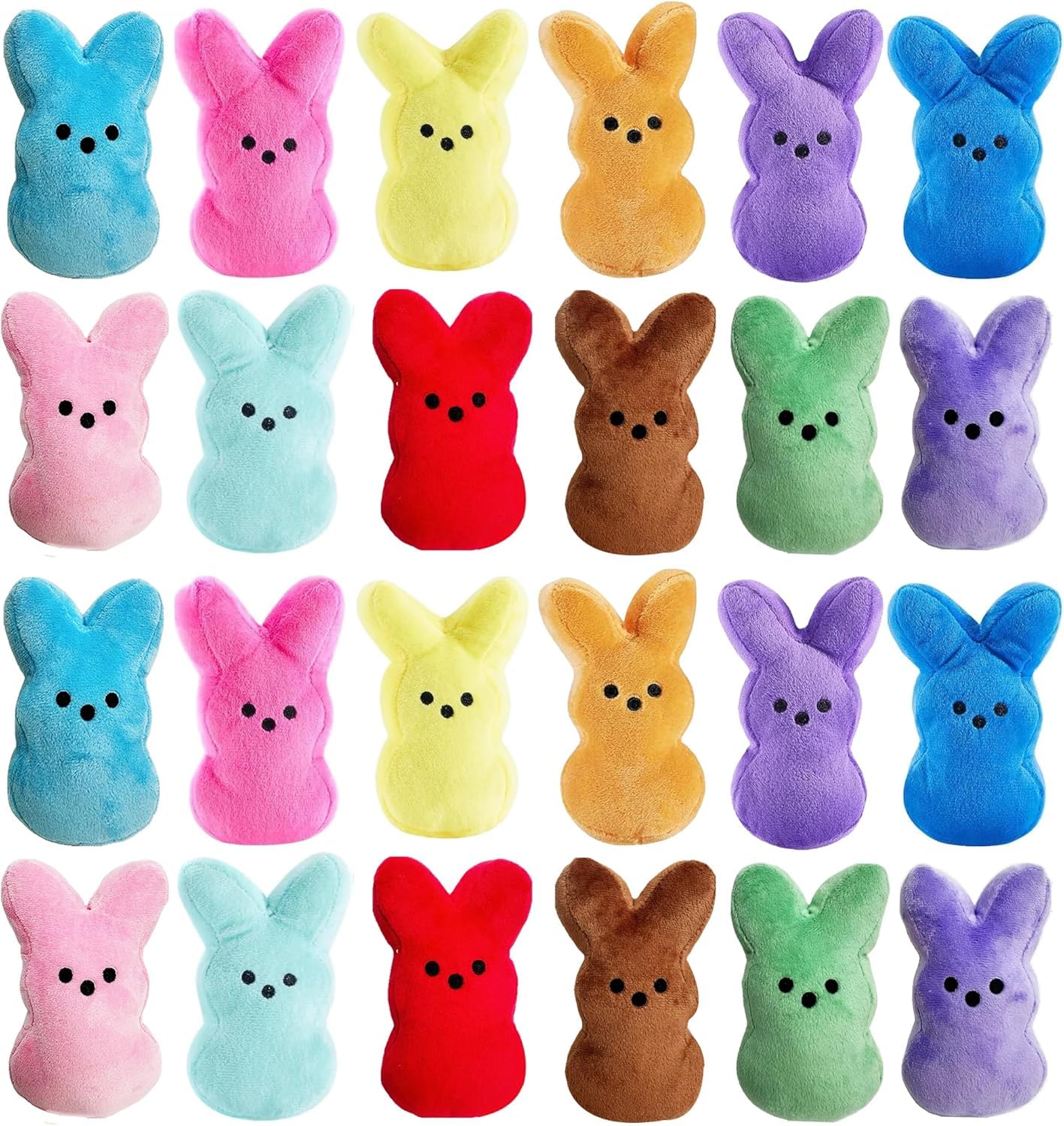 Rdogeia 24PCS Easter Stuffies Bunny Plush Toys,Easter Bunny Bulk Stuffed Animals Plushie for Kids Boys Girls Toddler,Easter Basket Stuffers Egg Fillers Party Favors Classroom Easter Gifts