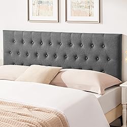 Huatean Home Upholstered King Headboard, Button