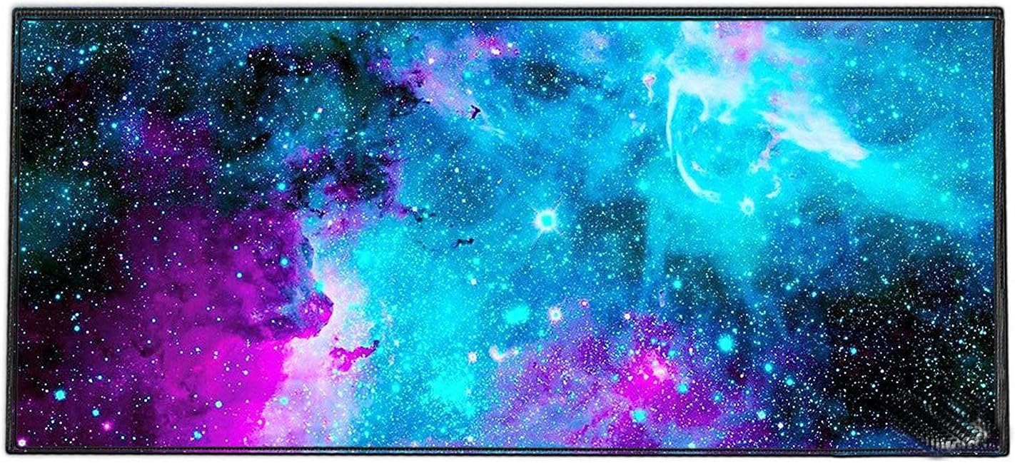 Large Mouse Pad, EONANT Extended Gaming Mouse Pad 900x400x2mm Non-Slip Rubber Mice Pads with Stitched Edges Water-Resistant (Galaxy Star)