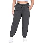 ZERDOCEAN Women's Plus Size Fleece Lined Sweatpants Casual Workout Athletic Joggers Zipper Pockets