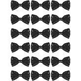 Geyoga 24 Pieces Men's Bow Ties Formal Satin Solid with Adjustable Neck Band Bow Ties for Men