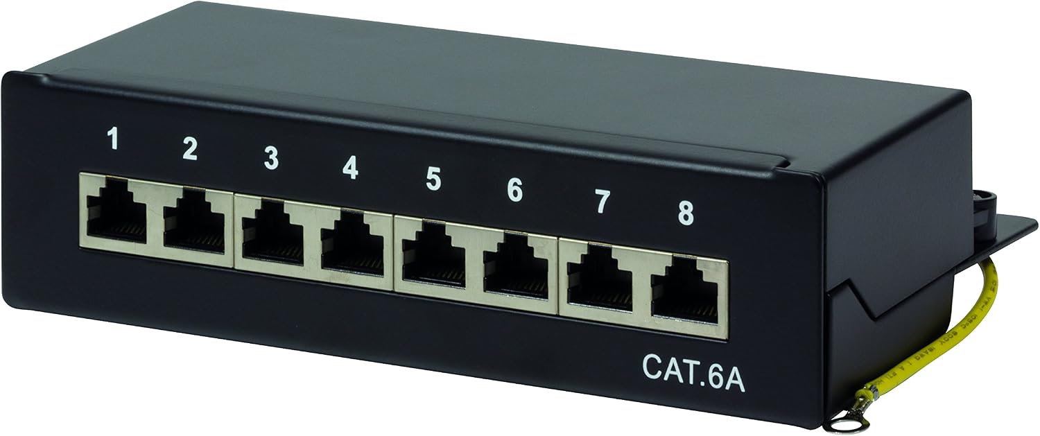 LogiLink Professional Patch Panels, Table/Wall/Desktop, STP (Shielded) black 8-Port