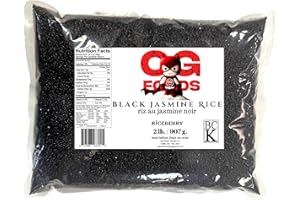 OG FOODS Black Jasmine Rice | Organic Thailand Black Rice, Forbidden Rice, Purple Rice, Riz Au Jasmine Noir, Riceberry Rice |