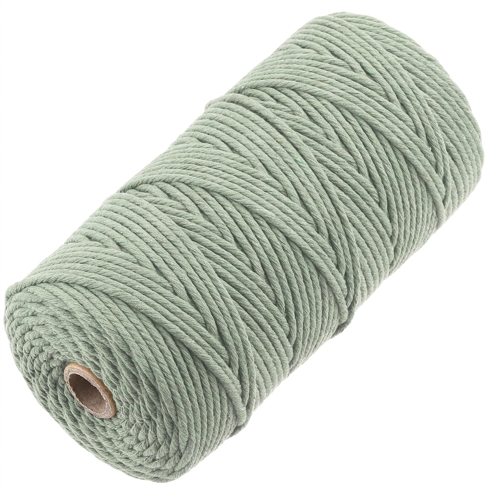 GOHOF Premium Cotton Macrame Rope, 3mm x 150m, 4 Strand Twisted, Pea Green