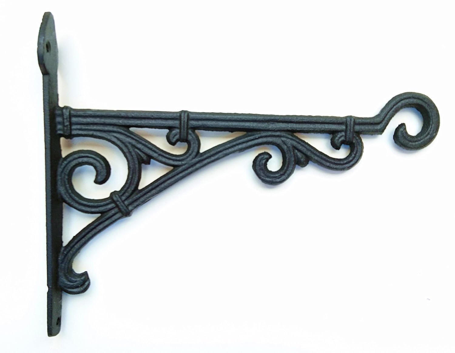 Cast Iron Ornate Hanging Flower Basket Bracket Hook in 3 colours (28cm