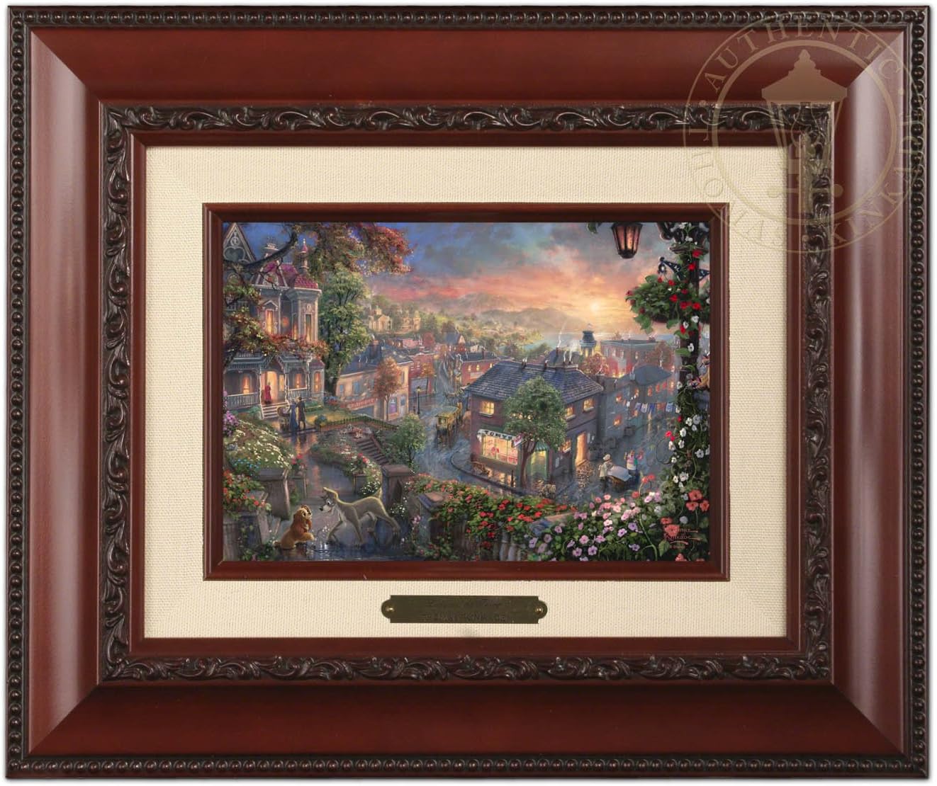 Thomas Kinkade Disney Lady the Tramp Brushwork (Brandy Frame)