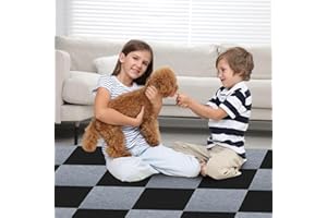 Yskzyz Carpet Tile 12” X 12” Self Adhesive Carpet Floor Tiles Anti-Slip Reusable Carpet Squares Peel and Stick Carpet Floor Tile Easy Install DIY for Bedroom Living Room(10 Pcs)