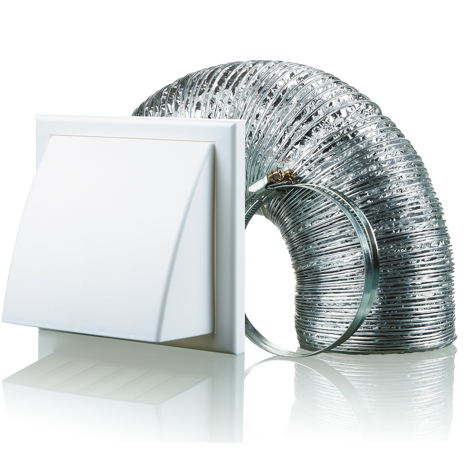 Cooker Hood Wall Ventilation Duct Cowled Grille Shutter Vent Kit