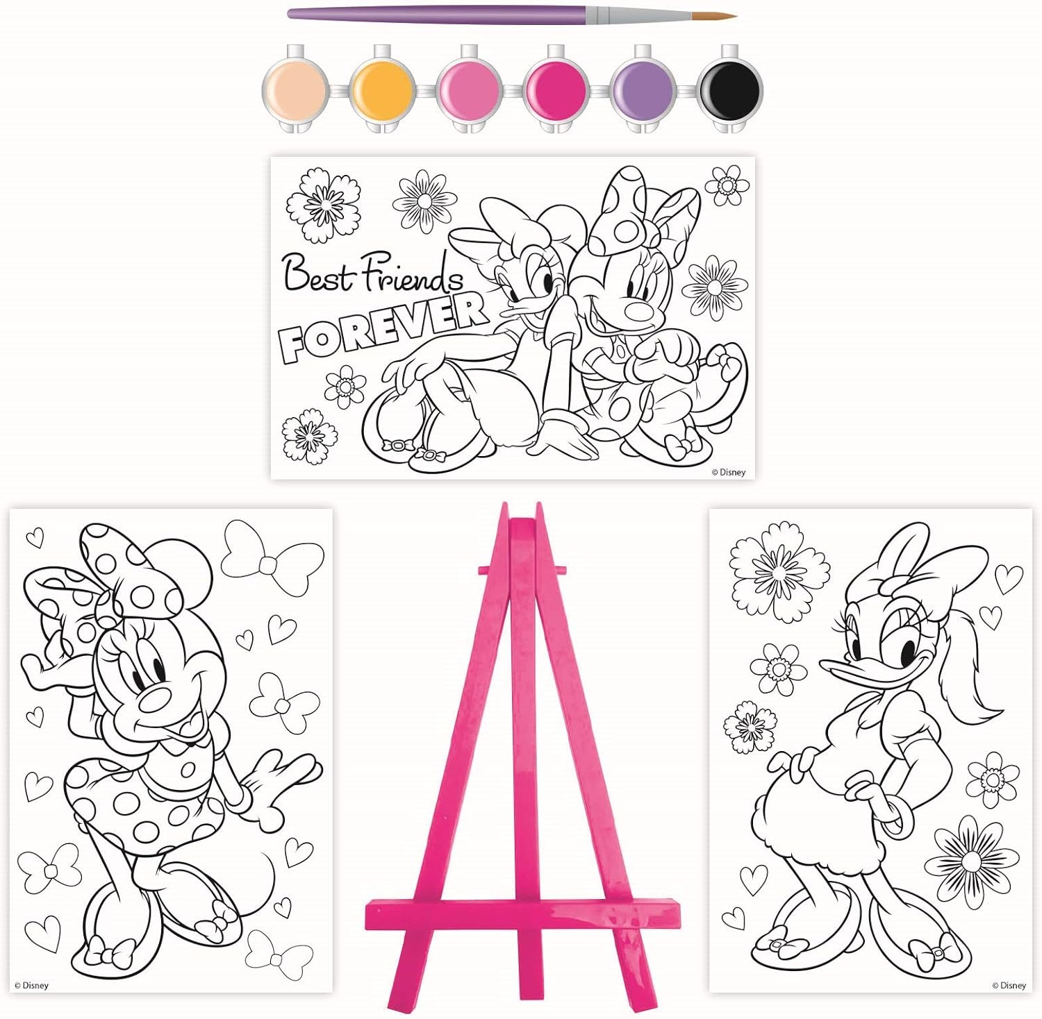 Disney Minnie Mouse Paint Set Canvas Art For Kids Amazon Co Uk Kitchen Home