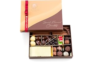 CARIAN'S BISTRO CARIANS Chocolate Gift Box, Luxury Holiday Assortment Pralines & Gianduiotto, Chocolate Covered Turkish Delights, Dragees with Strawberry, Pistachio, Almond & Hazelnut, Holiday Gift. Christmas