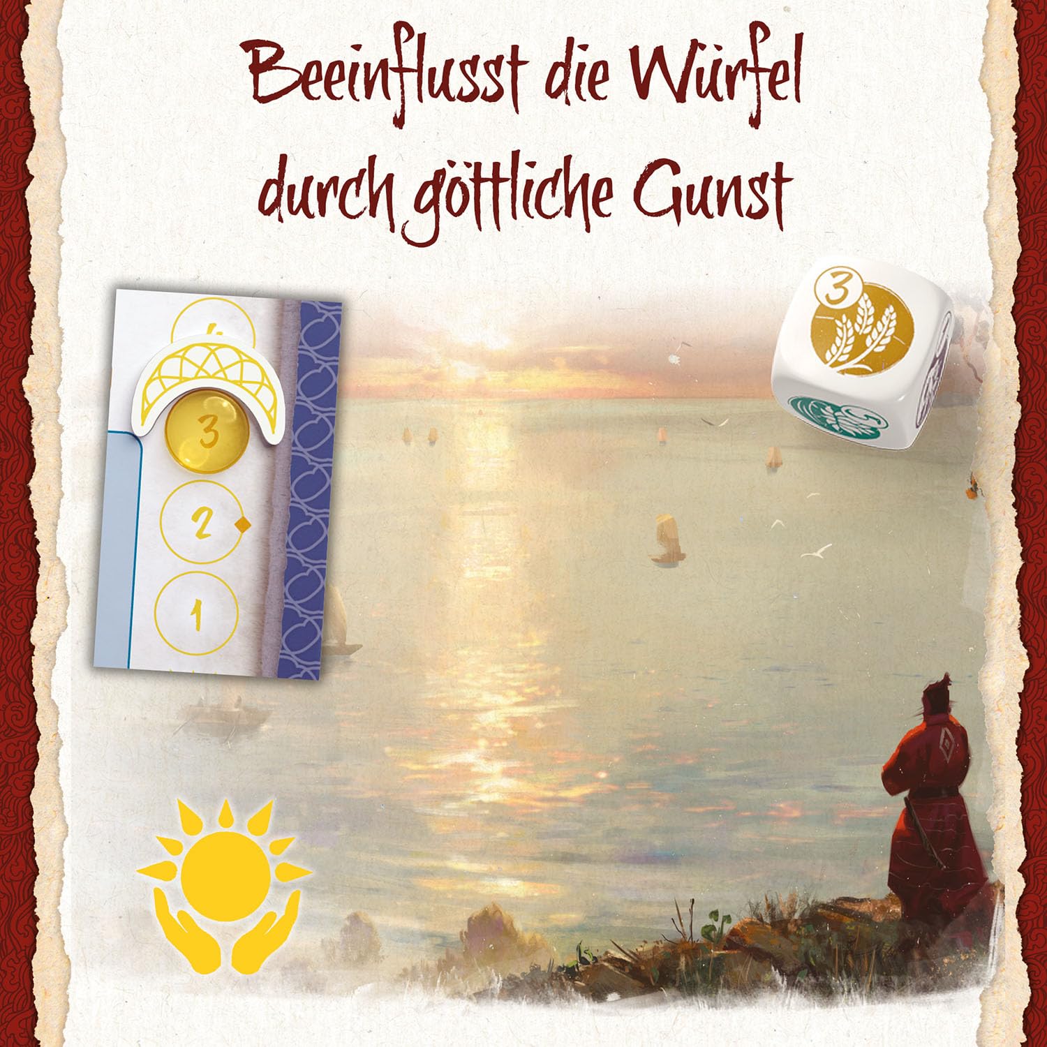 Kosmos 685447 Am goldenen Fluß, Strategiespiel für Kenner mit taktischer Tiefe und Vorausplanung, für 2-4 Personen ab 12 Jahre, Spielplan mit Goldprägung, Cleverer Würfelmechanismus 5