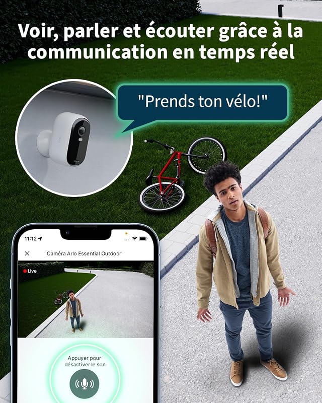 Essential 2, Caméra de Surveillance WiFi, Vidéo HD, 3 Caméras + Solar