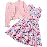 Toddler Girl Sleeveless Dresses and Long Sleeve Ruffle Cardigan 2 Piece Fall Outfits