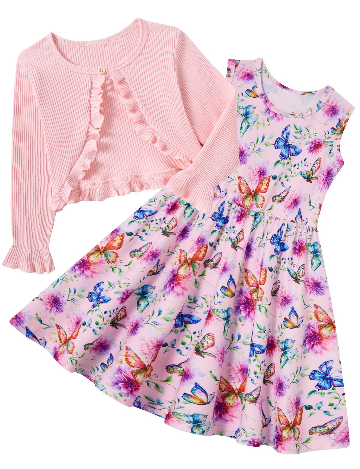 Photo 1 of ***ONLY DRESS** Girls Dresses Size 5 6 Girl Butterfly Dress Toddler 5T 6T Girl Sleeveless Sundress Kids Autumn Winter Long Sleeve Casual Clothes