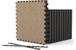 Tangkula 50 Pack-200 Sq.Ft. Foam Floor Tiles, Interlocking Carpet Tiles with Edge Borders, 24" × 24" Puzzle Exercise Mats for