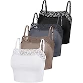 Bencailor 4 Pcs Womens Lace Cami Bralettes Spaghetti Strap Crop Tops Bandeau