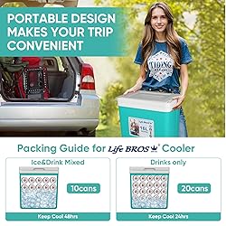LifeBROS 17Qt Insulated Portable Cooler Leak-Proof