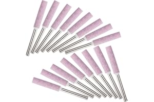 OIIKI 16 Pack Burr Grinding Stone File, Chainsaw Sharpener 3/16 Inch 4.8mm (Pink)