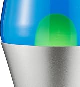 Lava Lamp 2124 Green Wax Blue Liquid Silver Base Cap 14.5 inch view 6