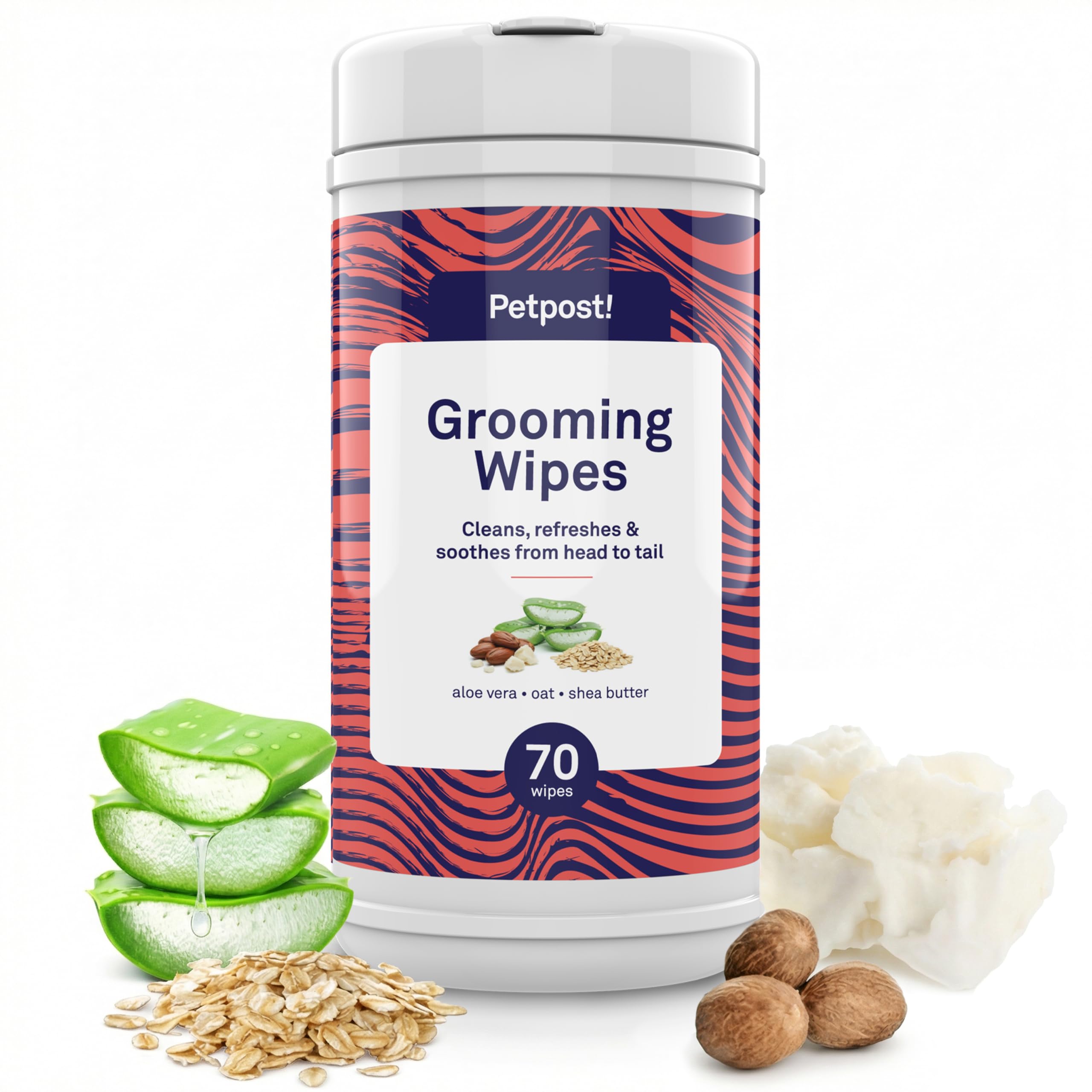 Petpost | Grooming Wipes for Dogs - Large, Deodorizing Wipes with Cherry Blossom Scent - 70 Ultra Soft Cotton Pads in Cleansing Solution - Cherry Blossom Scent 70 ct