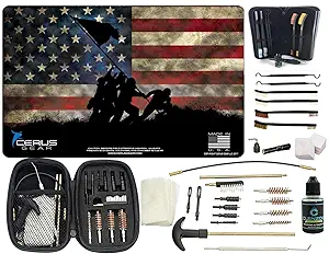 EDOG Iwo Jima Iconic Historical Pistol Cleaning Mat & Range Warrior Handgun Cleaning Kit & E.D.O.G. Tac Pak Cleaning Essentials