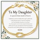 Tarsus Love Knot Daughter Bracelet, Daughter Birthday Valentines Mothers Day Christmas Jewelry Gifts for Women Teens Adults