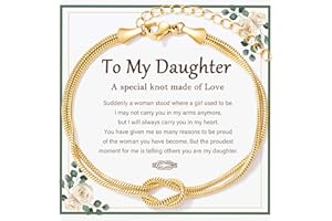 Tarsus Love Knot Daughter Bracelet, Daughter Birthday Mothers Day Christmas Jewelry Gifts for Women Teens Adults