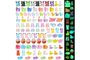 150 Pieces Mini Resin Animal, 24 Styles Luminous Tiny Animals Miniature Little Small Resin Animals Mini Figures for Micro Lan