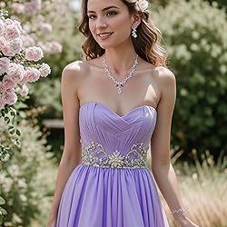 BriLove Women's Wedding Jewelry Set Leaf Cluster