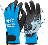 toolant 100% Waterproof Gloves Touchscreen Winter Work Blue X-Large