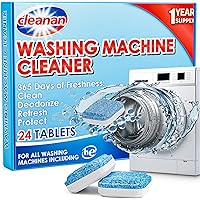 Washing Machine Cleaner Tablets - 24 Pack for Year-Round Deep Clean of Washer Machine, Suitable for HE, Top Load & Front Load