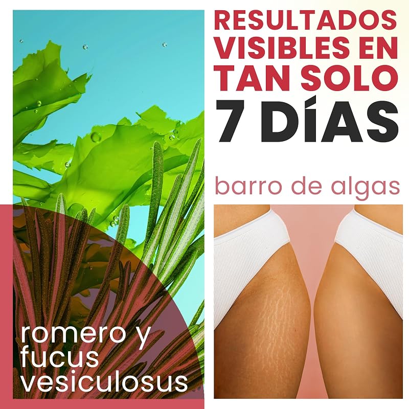Lama de Algas Anticelulite: Combate a Celulite e a Flaccidez do Corpo. Efeito Firme e Resultados Visíveis. Tratamento Profissional de Choque SPA com Lama - Pronto a Usar - 6000 g 6 kg