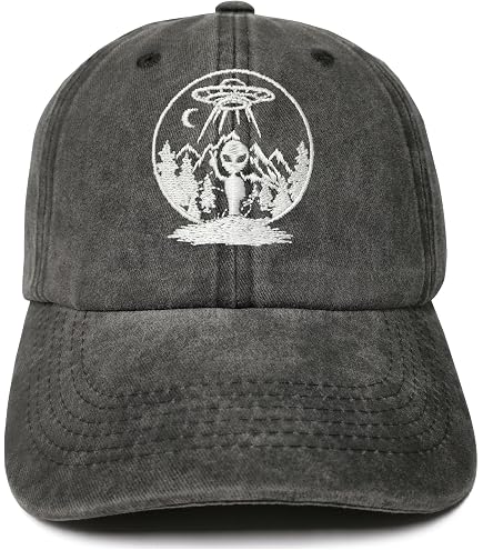 Amazon.com: UFO Hip-Hop Snapback Hat Embroidered Khaki Baseball