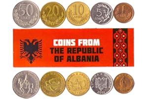 HOBBY OF KINGS Alabania 5 Mixed Coins | 1 Lek to 50 Leke | Albanian Currency Since 1967