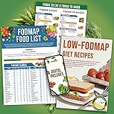 Laminated FODMAP Chart,Low FODMAP Food List Chart for IBS, Elimination Diet | Meal Planning, Recipes &amp; Grocery Support for Gut Health &amp; Symptom Relief
