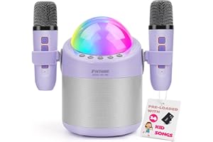 FINYIORE Karaoke Machine for Kids Adults Portable Bluetooth Speaker with Wireless Microphone Stereo Sound Enhanced Bass Kids Birthday Gifts for Girls Boys Ages 2,3,4,5,6,7,8,9,10,11,12 +Year Old