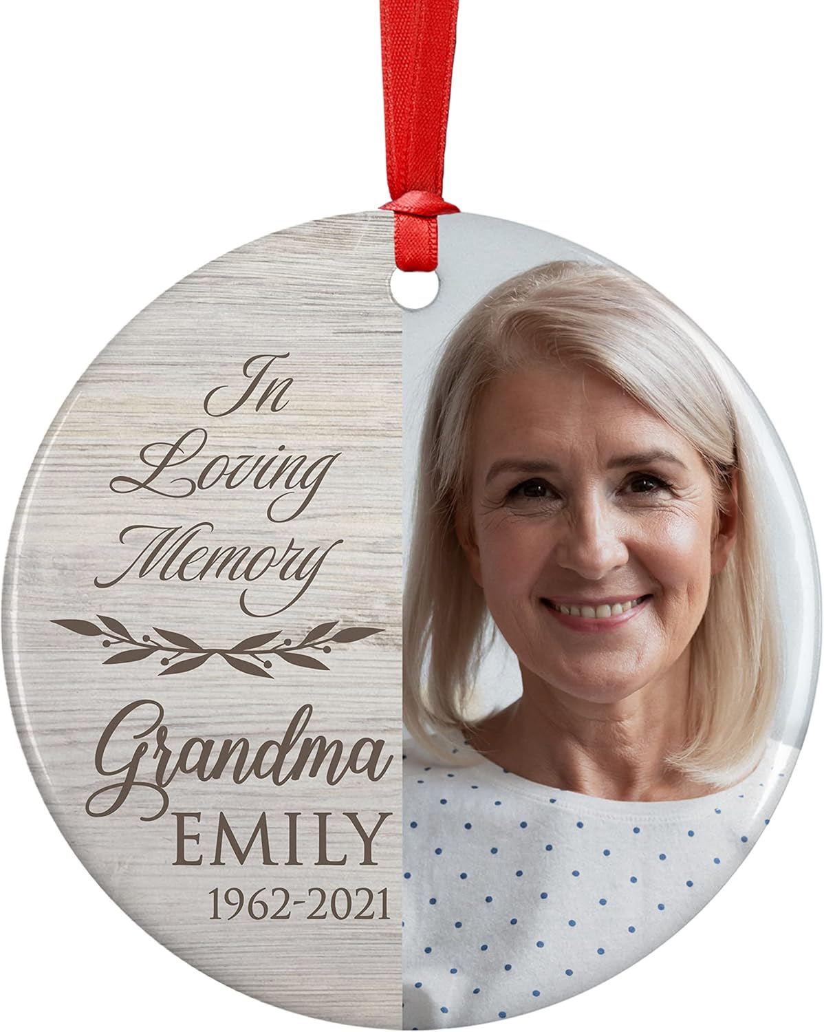 Ornaments - in Loving Memory, Memorial Christmas Ornament Personalized with Photo, Name & Date - Upload Photo & Picture - 7 Designs, Memorial Ornaments Loss of Loved Ones – D7