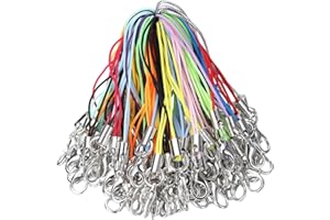 HARFINGTON 100Pcs Clasp Cords Clasp Strap Lanyard Charm Short Finger Rope with Lobster Clasp for Cellphone Cases Keychain DIY