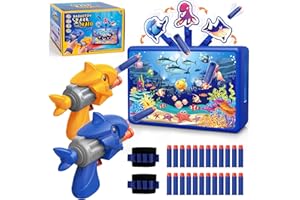 XAZASTOV 𝐗𝐀𝐙𝐀𝐒𝐓𝐎𝐕 Electronic Shooting Games Toy for 3+ Years Olds Boys, Foam Blaster Toy with 2 Toy Guns 24 Foam Darts, Kids Moving Shooting Target Toys for Birthday Gift