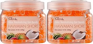 Clear Air Odor Eliminator Gel Beads - Air Freshener - Eliminates Odors in Bathrooms, Cars, Boats, RVs and Pet Areas - Made with Natural Essential Oils - Hawaiian Shore Scent - 2 Pack (2 x 12 OZ)