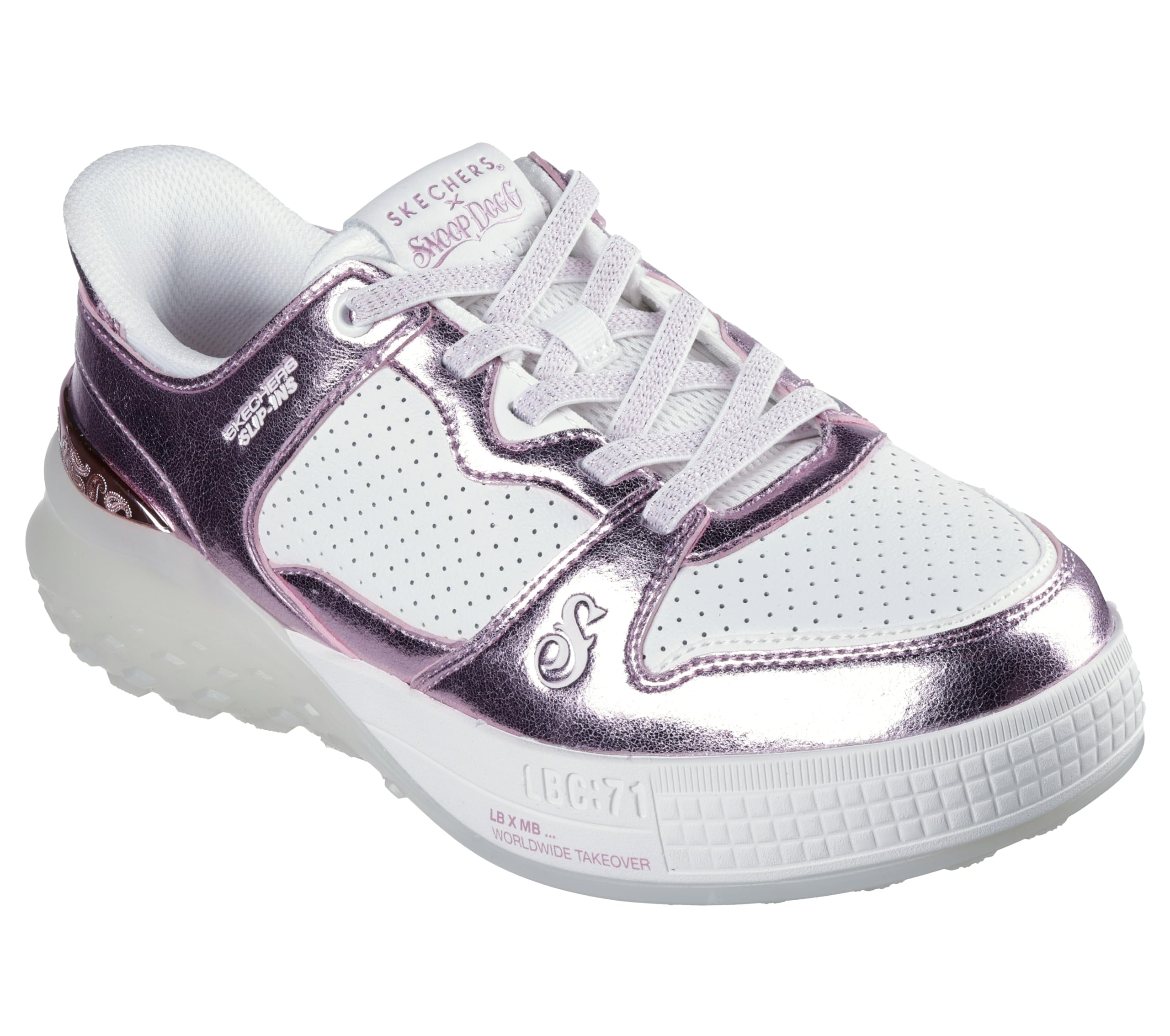 Skechers X Snoop Dogg Women’s,Sizzle-Sizzle Slip INS,WPK,7 M US