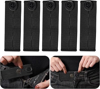 Lanjue 5PCS Adjustable Waist Extender Elastic Button Extension for Jeans Pants