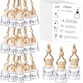 DaisyInner 100 Sets Car Diffuser Bottles Empty Bulk Hanging Car Air Freshener Diffuser Bottles Glass Perfume Holder with Instruction Cards for Essential Oil Valentines Birthday Gifts (Cylindrical)