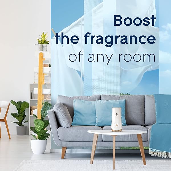 GLADE AUTOMATIC SPRAY AIR FRESHENER REFILL, SCENTED AIR FRESHENER FOR HOME AND BATHROOM, CLEAN LINEN, 6.2 OZ, 2 COUNT